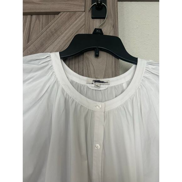 NWT Madewell large Tie waist button front midi dress in poplin - Picture 10 of 12